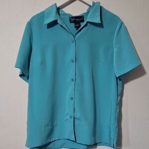 SUSAN GRAVER STYLE PEACHSKIN  CAMP Shirt L